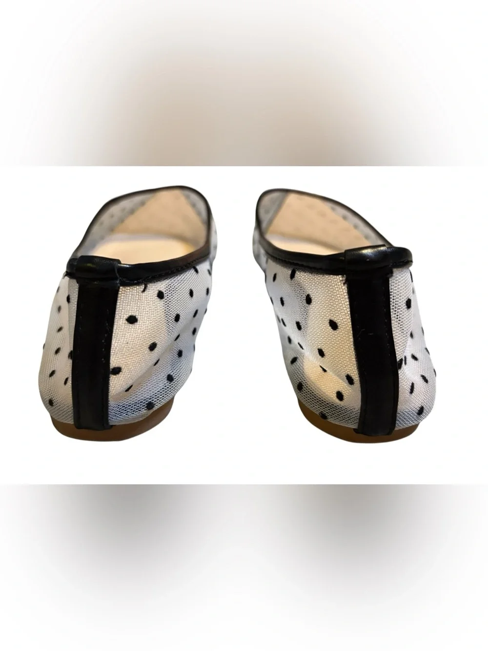 Cider Sheer Mesh Polka Dot Pointed Toe Ballet Flats Size 39
